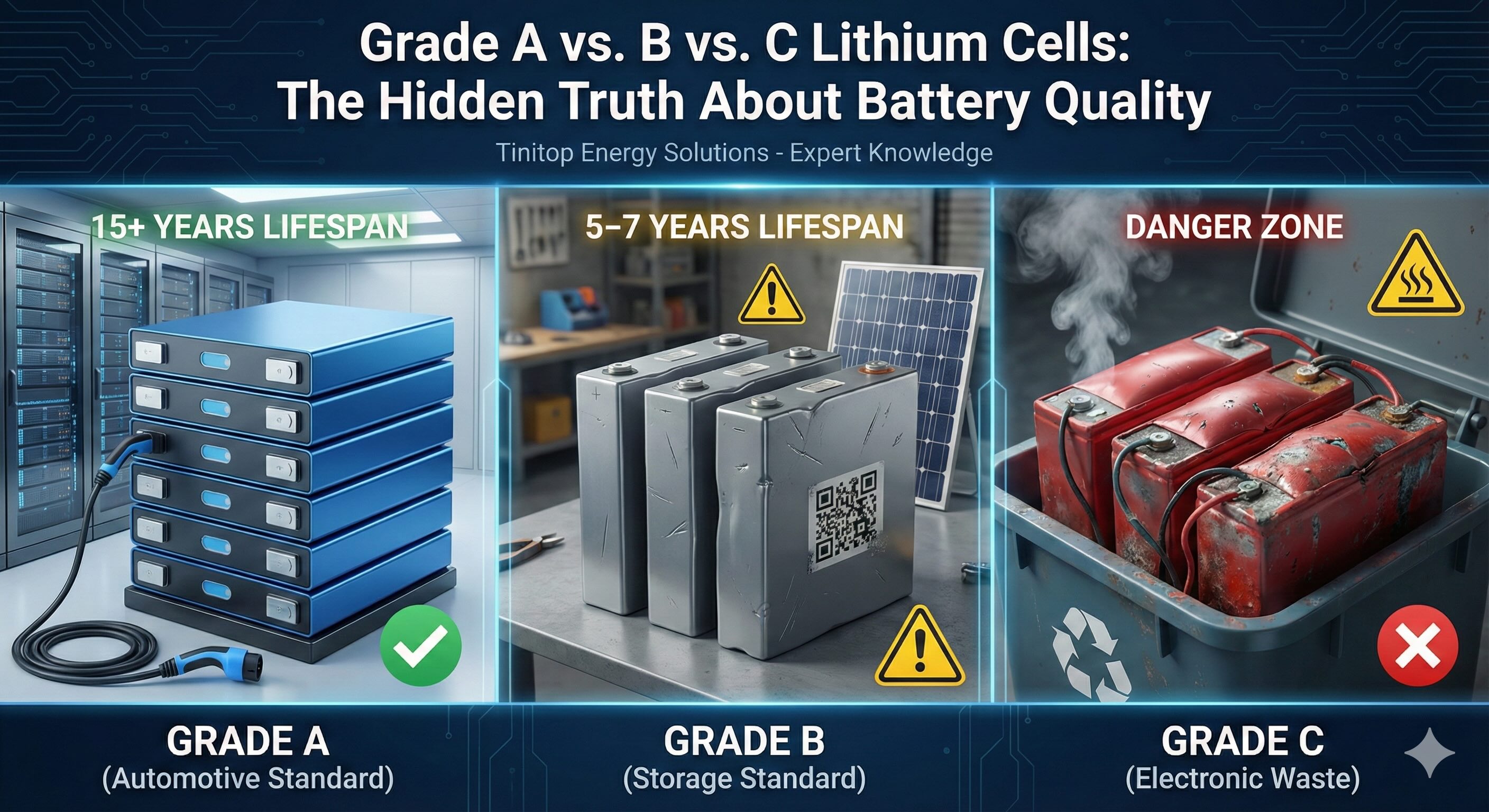 Cover image for The Hidden Truth About Lithium Batteries: Grade A vs. Grade B vs. Grade C